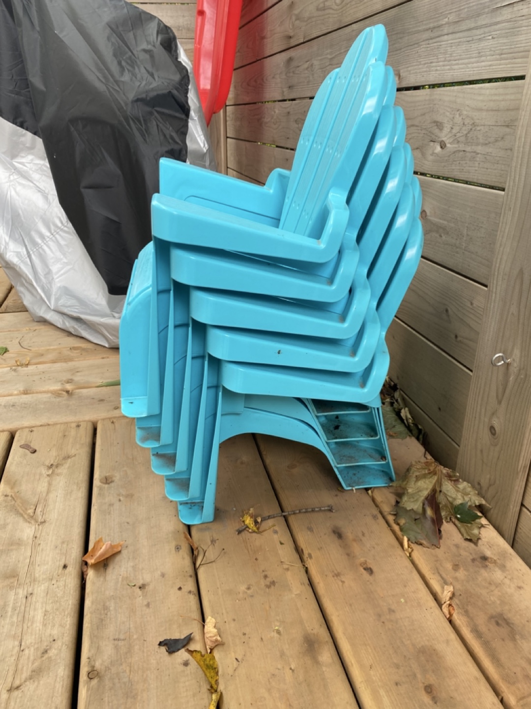 5 Kids' Blue Plastic Adirondack Chairs - photo 2