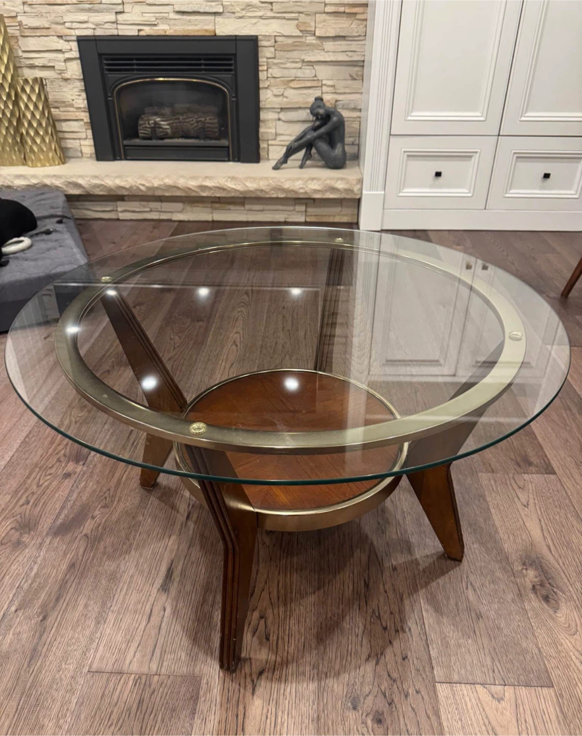 Three glass top tables
