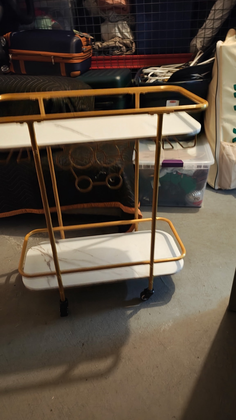 BENOSS Gold Bar Cart - 2 Tier on Wheels - photo 2