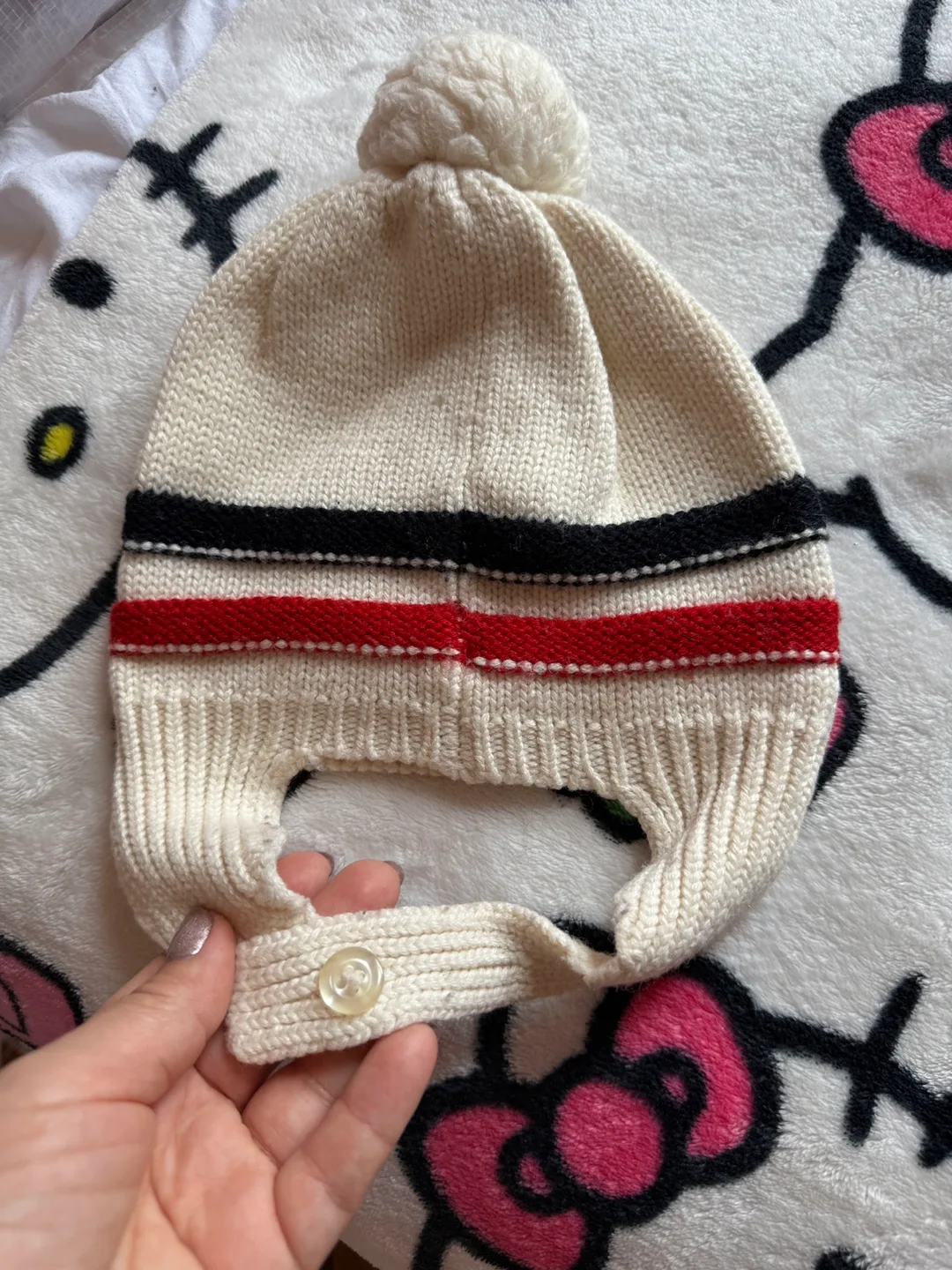 Moncler Wool Beanie - Cream with Stripes image indicator(6)
