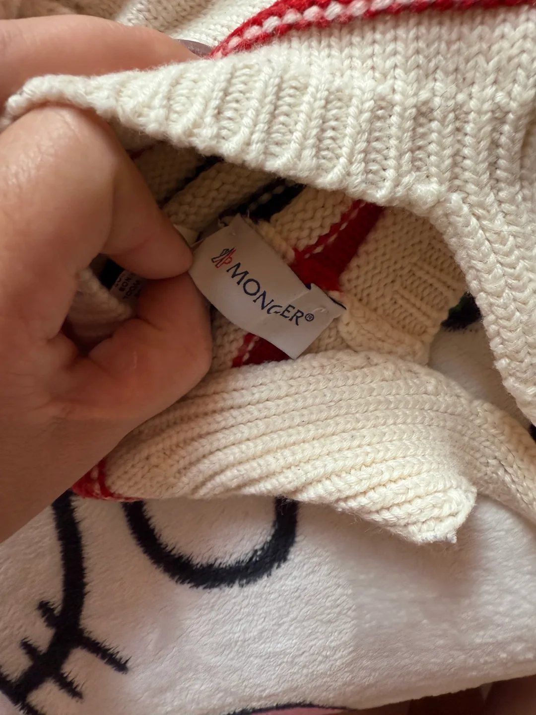 Moncler Wool Beanie - Cream with Stripes image indicator(4)