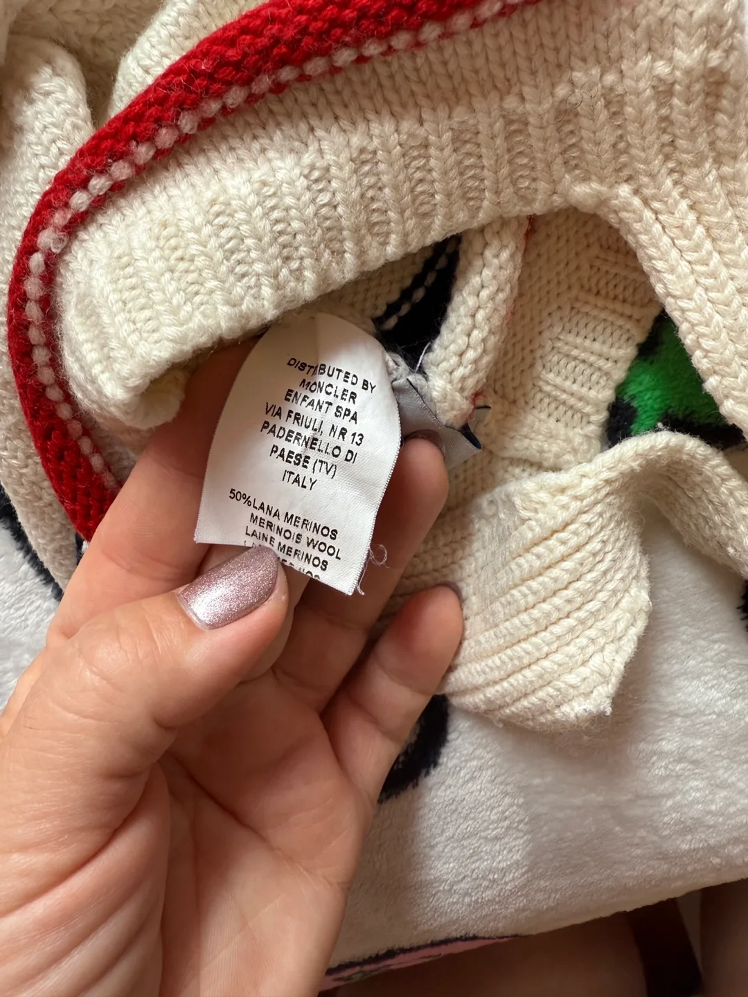 Moncler Wool Beanie - Cream with Stripes image indicator(5)