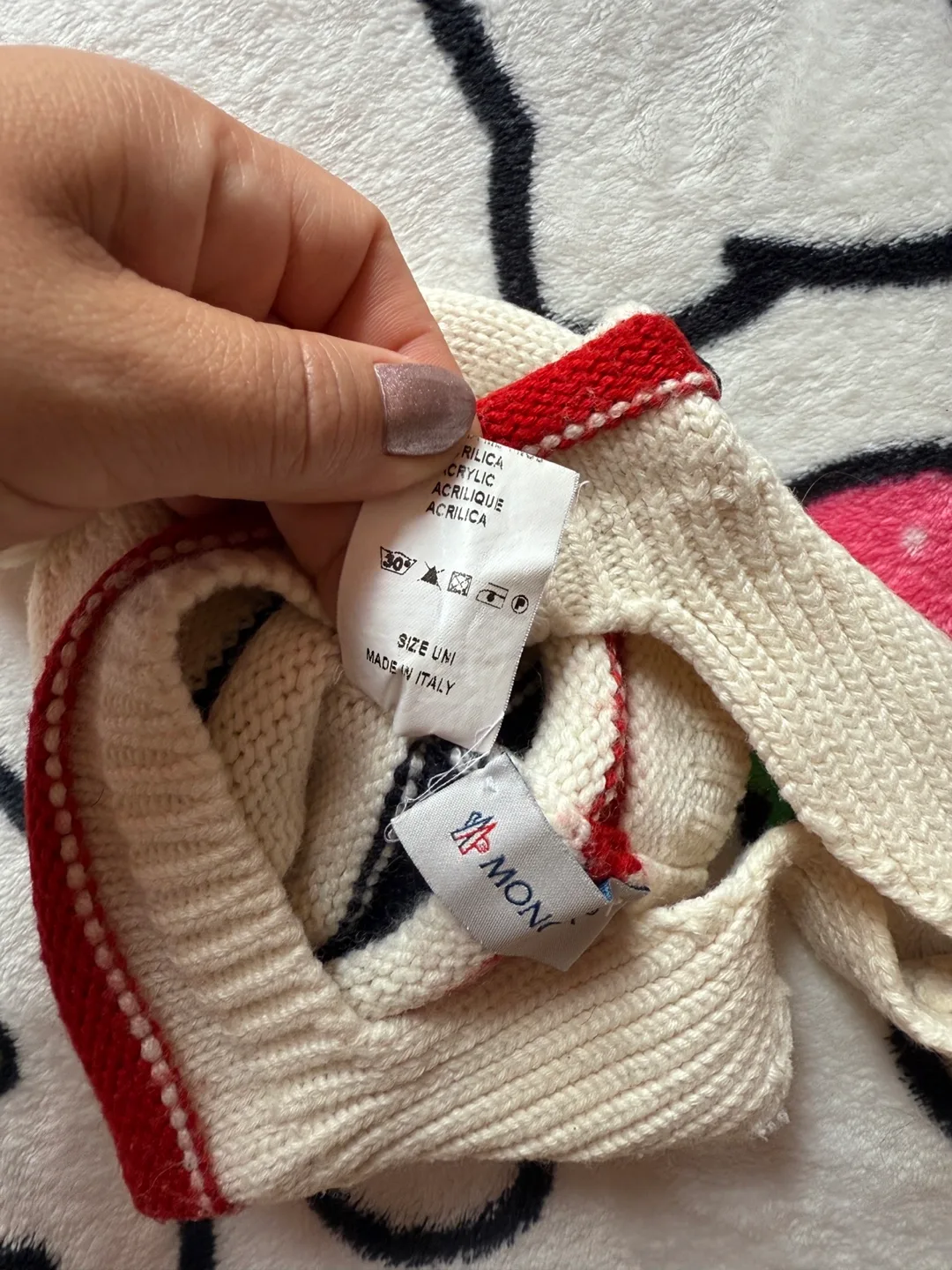 Moncler Wool Beanie - Cream with Stripes image indicator(7)