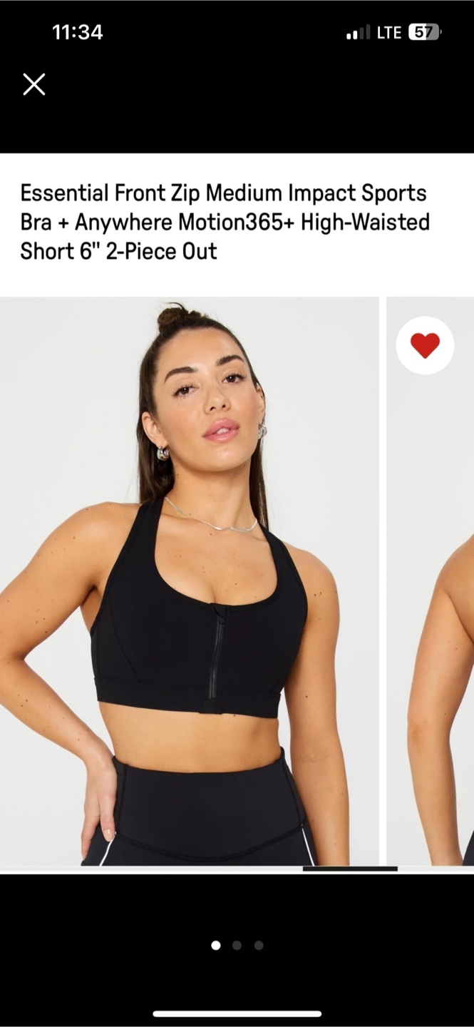 Motion365+ Black Sports Bra & High-Waisted Shorts Set - photo 2