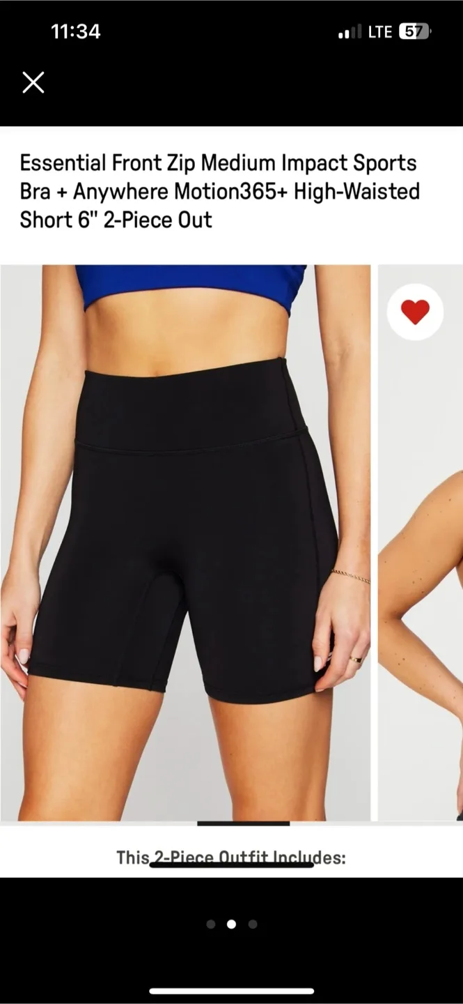 Motion365+ Black Sports Bra & High-Waisted Shorts Set thumbnail