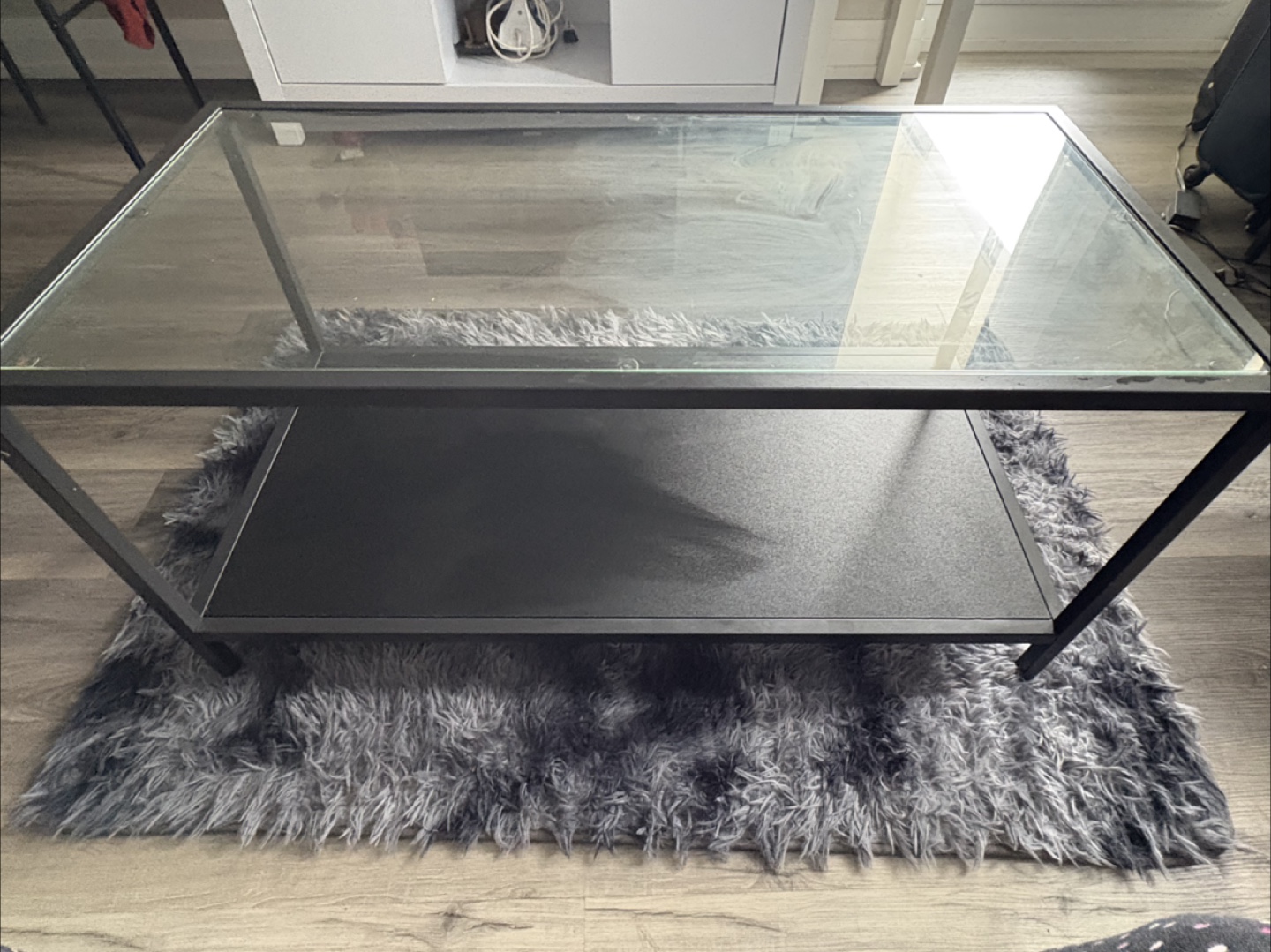 Black Frame Glass Coffee Table - photo 3