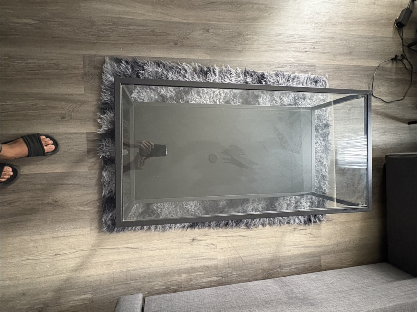 Black Frame Glass Coffee Table - photo 4