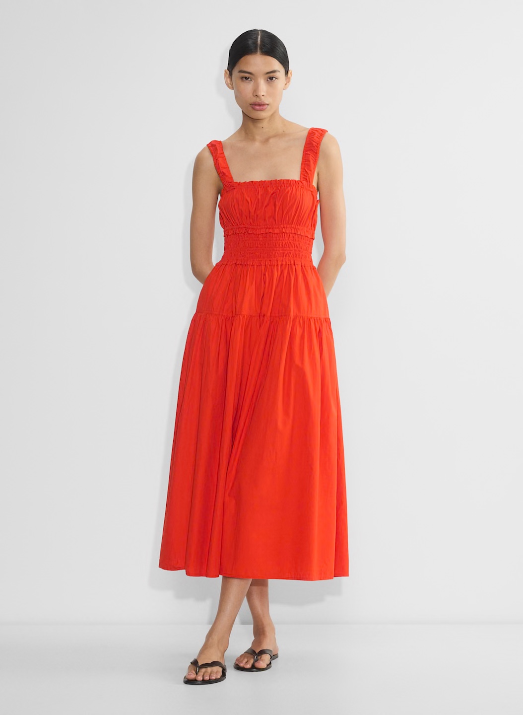 BNWT Aritzia Foray poplin dress size large in poppy red