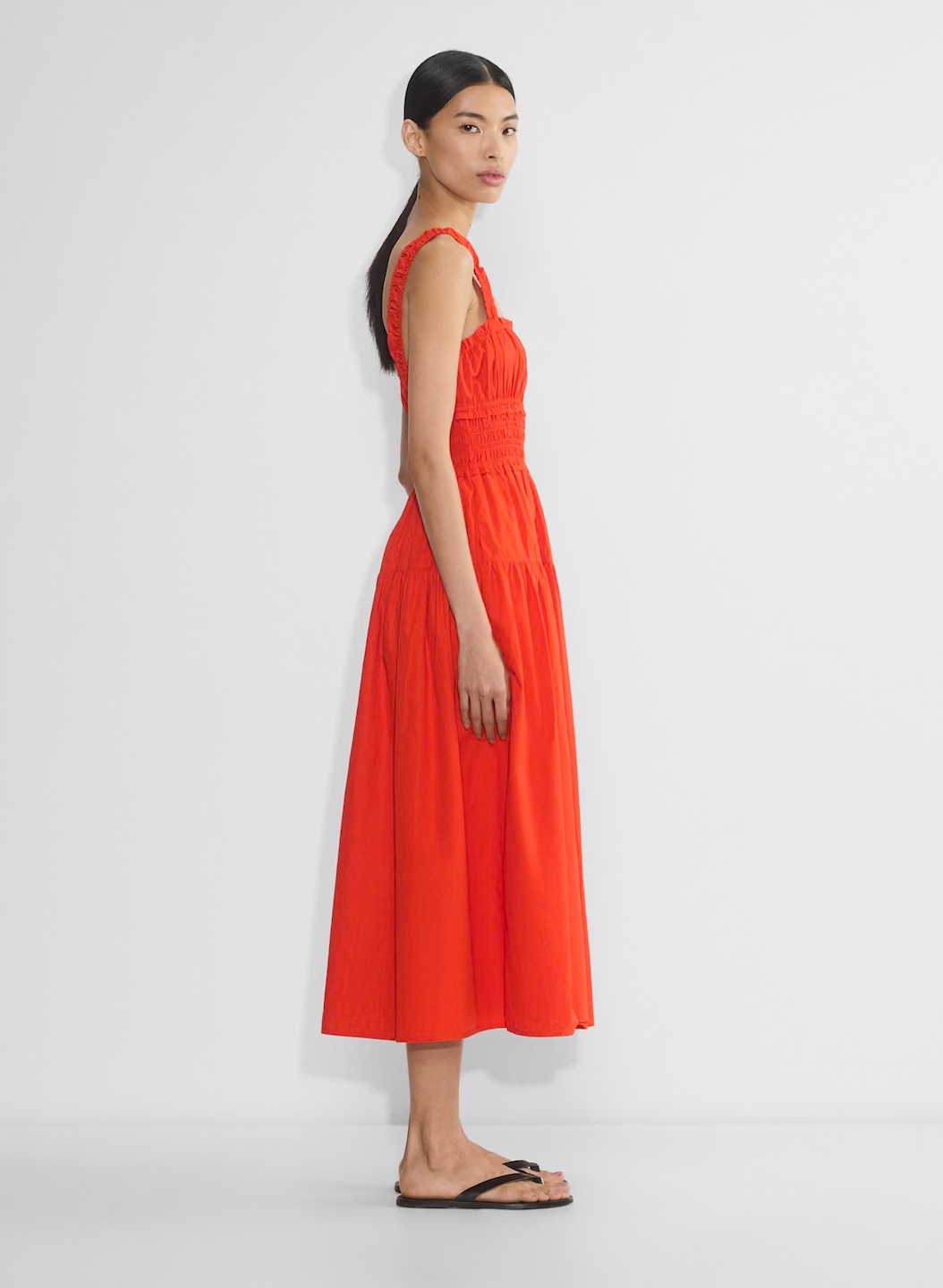 BNWT Aritzia Foray poplin dress size large in poppy red - photo 4