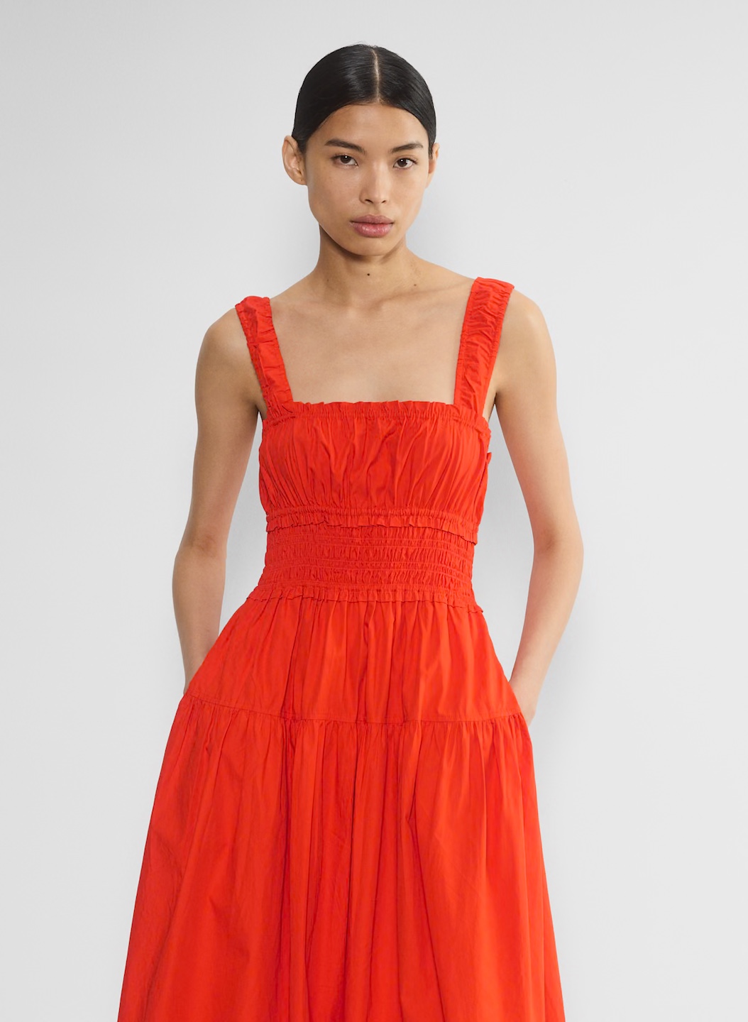 BNWT Aritzia Foray poplin dress size large in poppy red - photo 2