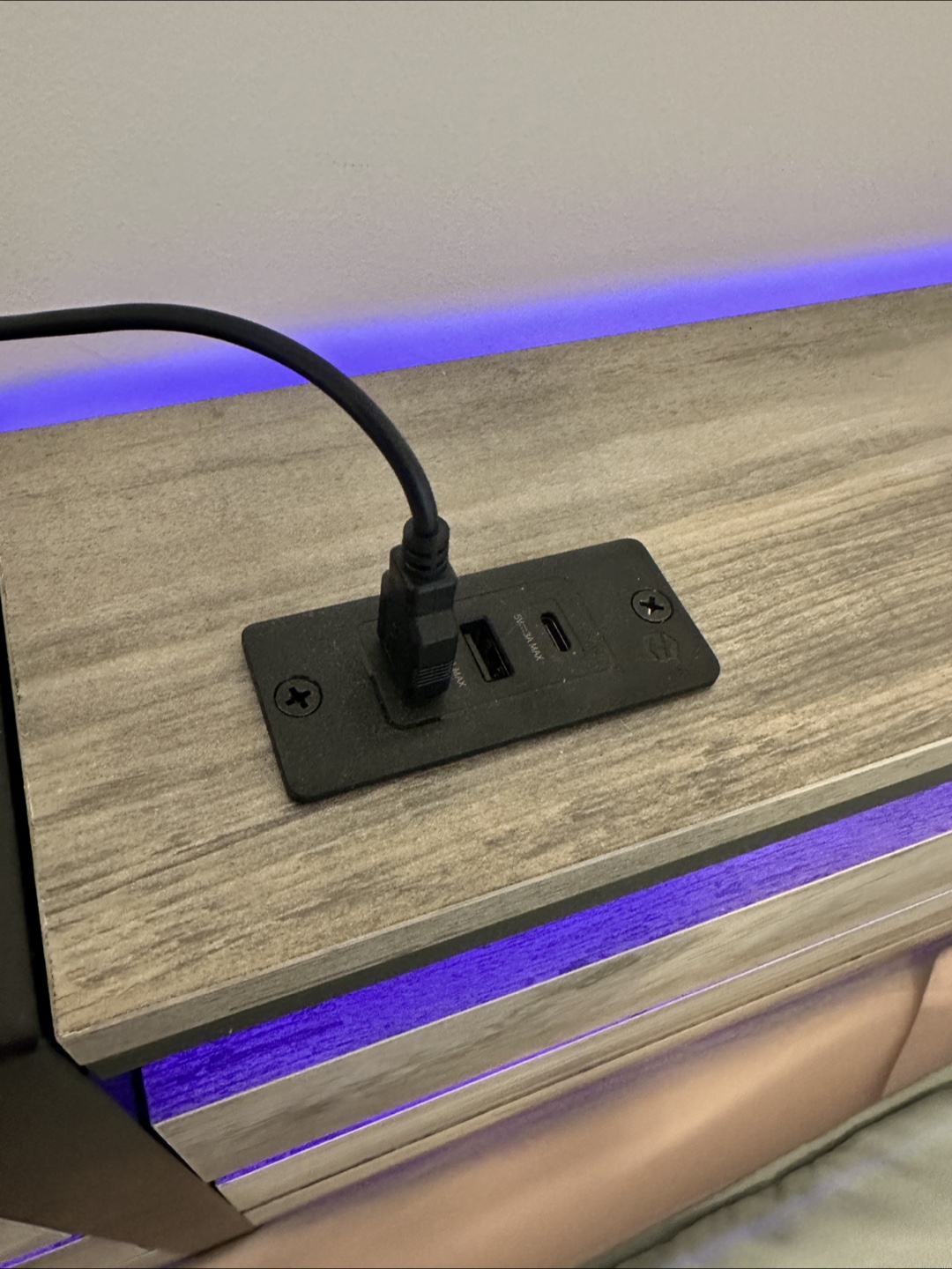 Full Bed Frame with USB Ports, lights and headboard - photo 3