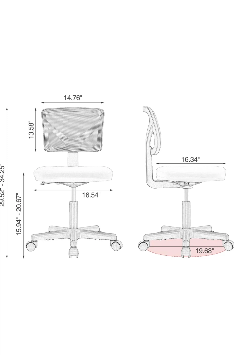 Pink Mesh Office Chair - photo 3