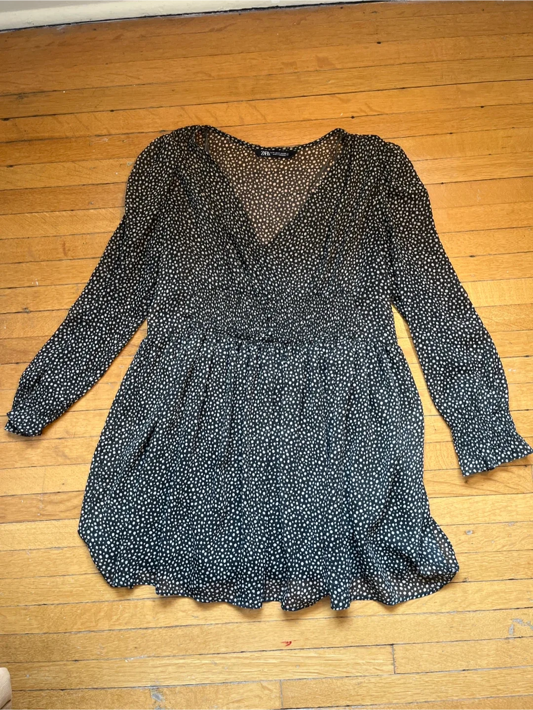 Green & Beige Polka Dot Dress thumbnail