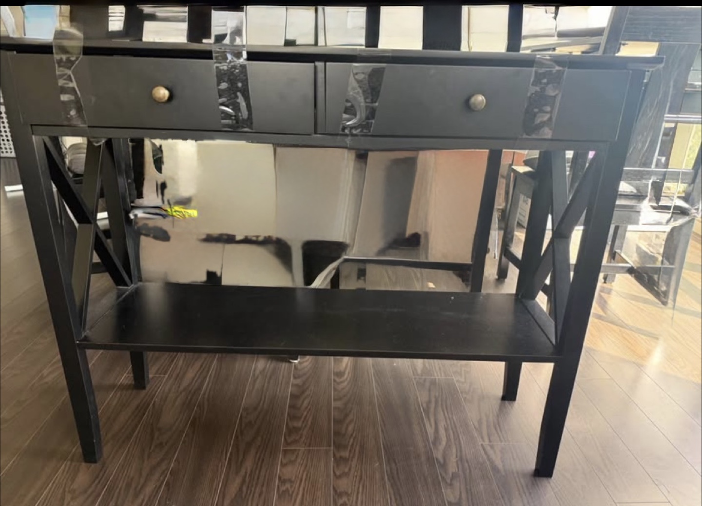 Black Console Table with Drawers