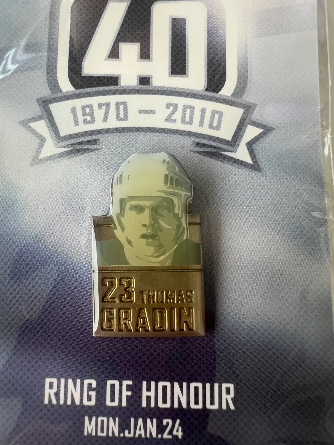 Vancouver Canucks Thomas Gradin 23 Ring of Honour Pin
