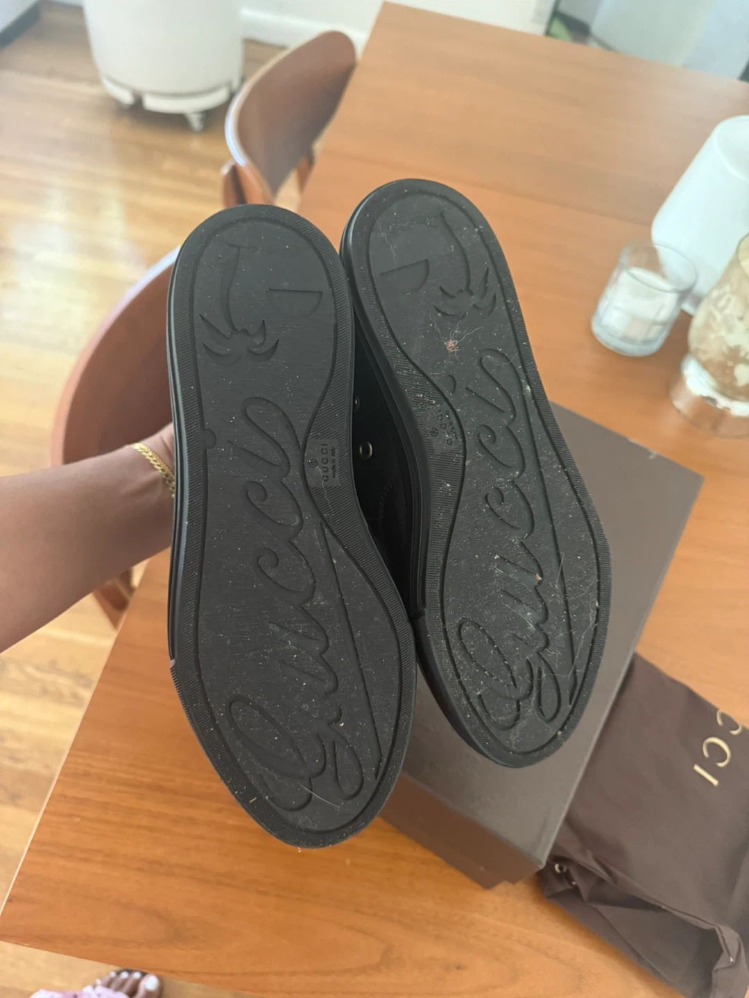 Gucci Black Leather High-Top Sneakers - photo 4