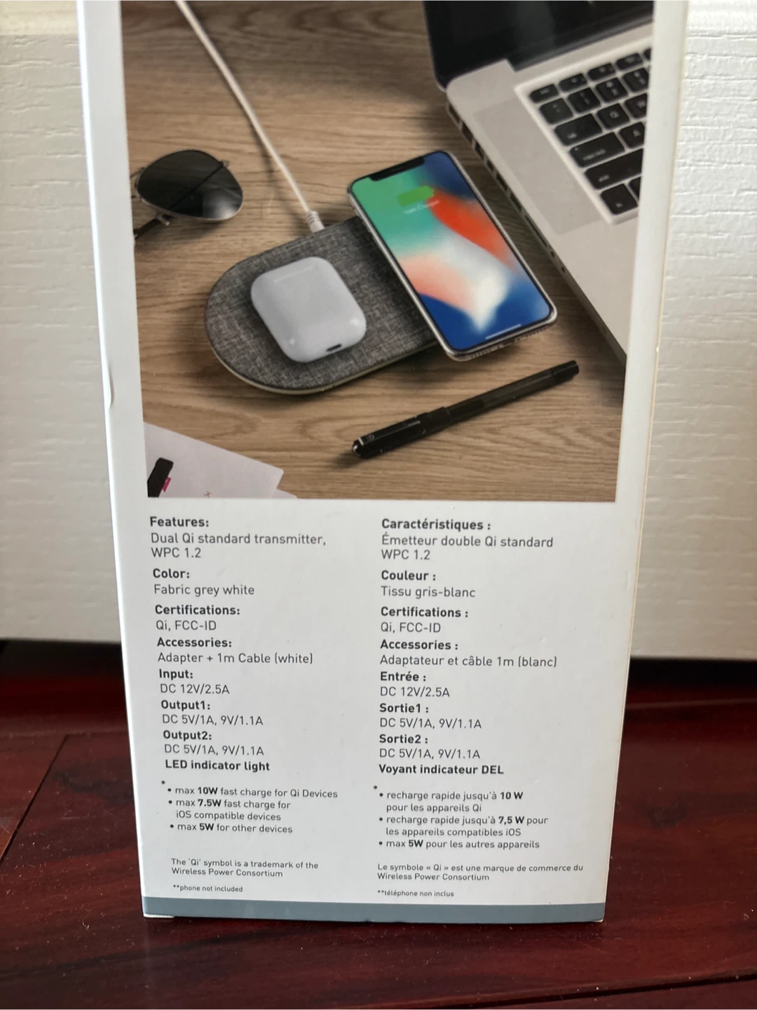New Globe Dual Wireless Charger - Fabric Grey White - photo 3