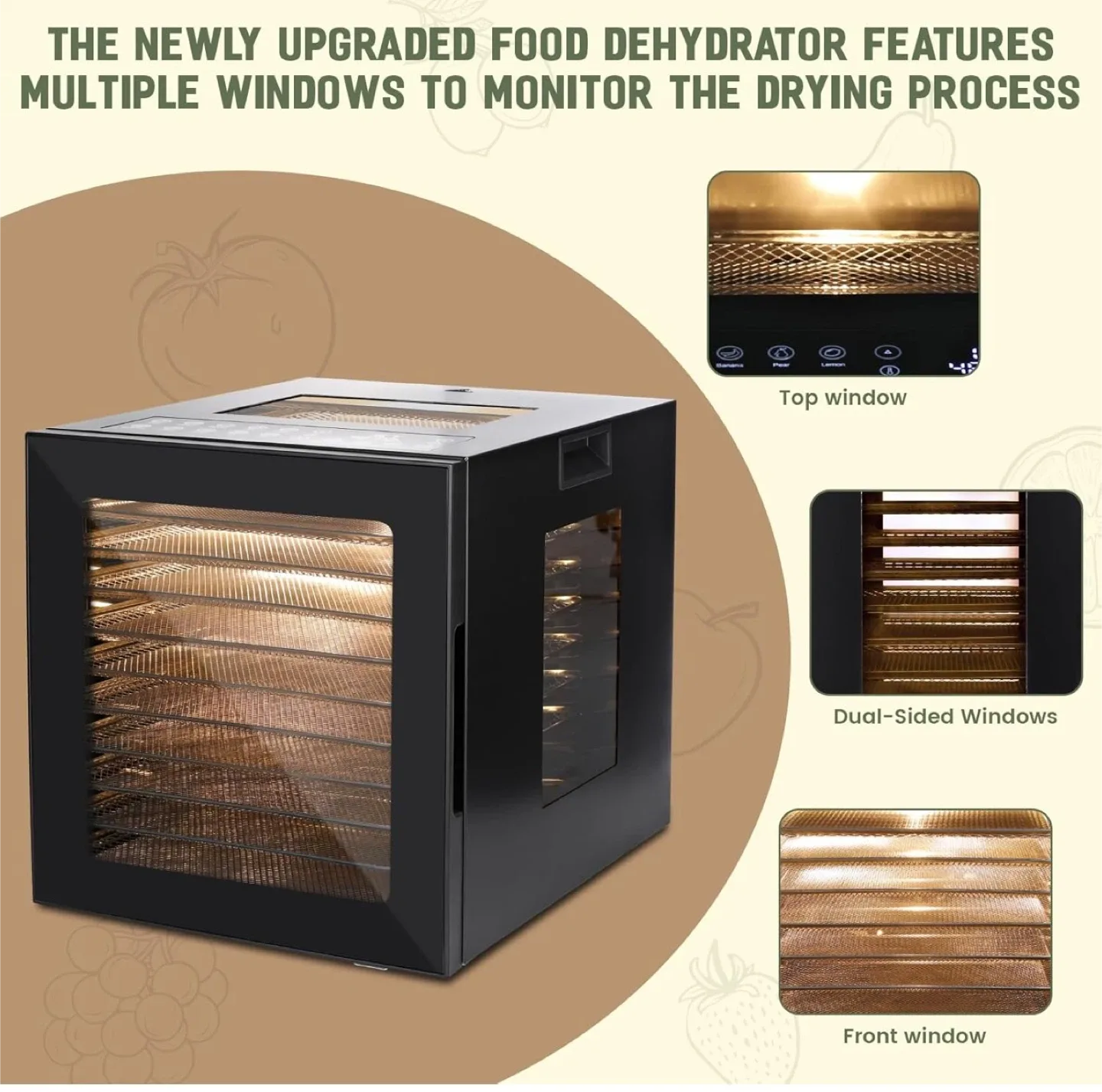 Heneat 10-Tray Food Dehydrator image indicator(4)