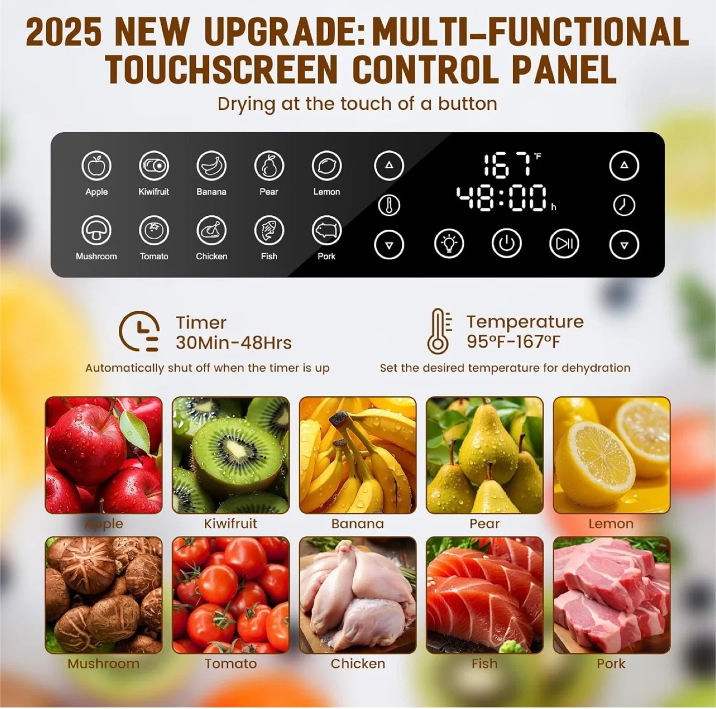 Heneat 10-Tray Food Dehydrator image indicator(5)