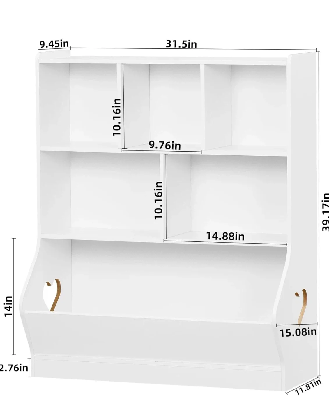 Kids White Bookshelf with Toy Storage image indicator(2)