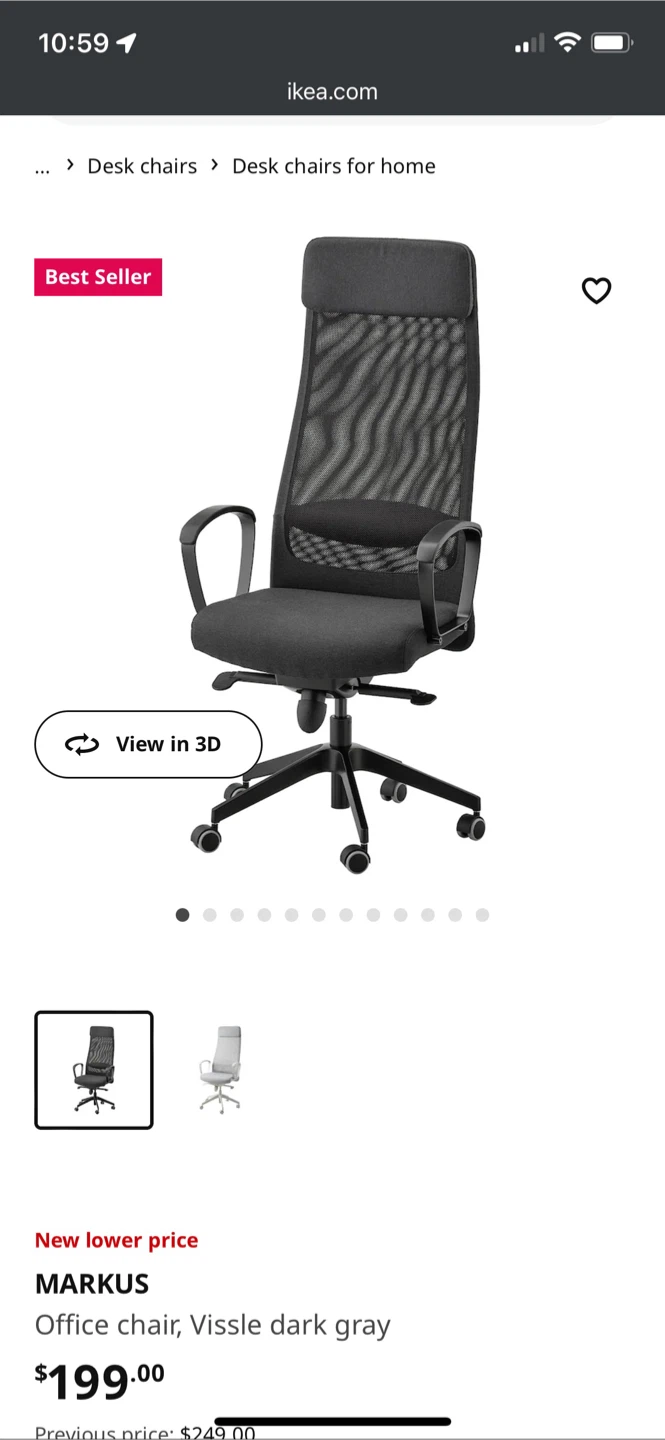 IKEA Markus Office Chair - Vissle Dark Grey - photo 3