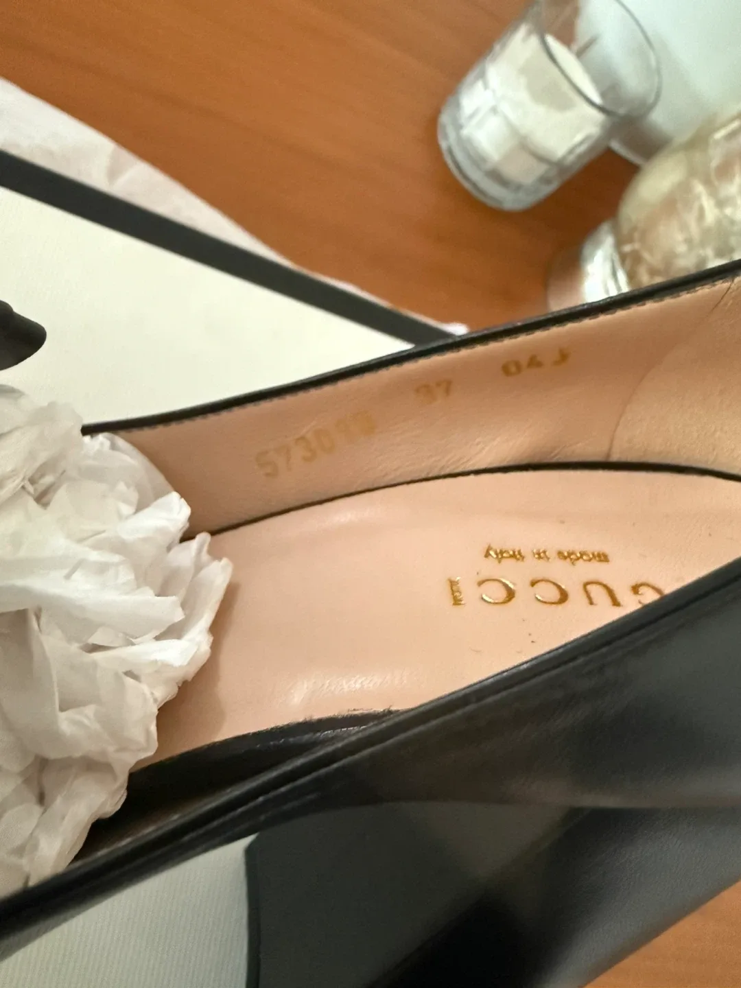 Gucci Malaga Black Leather Fringe Platform Pumps - Size 7 image indicator(6)