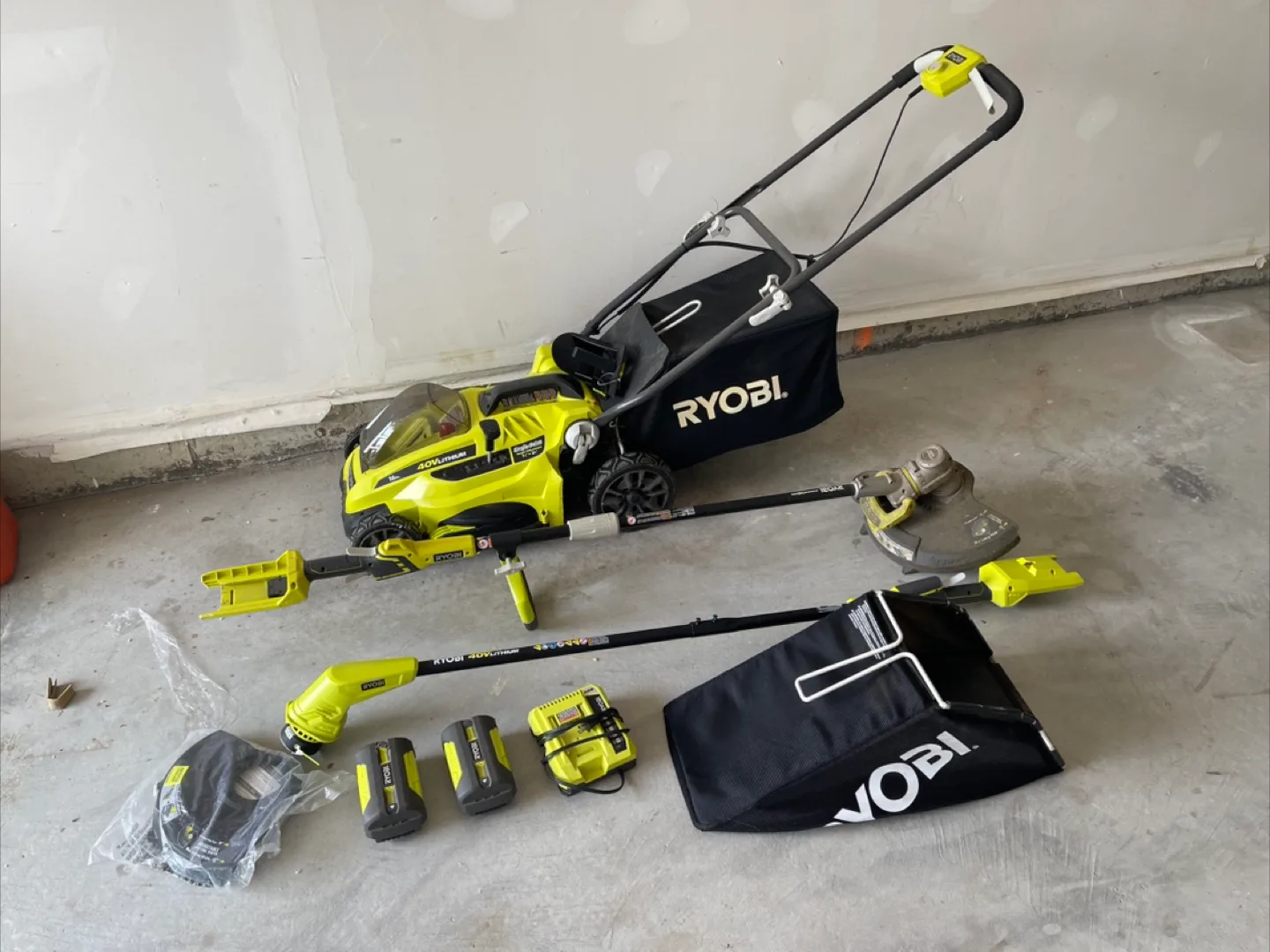 Ryobi 40V Lawn Mower & String Trimmer Combo thumbnail