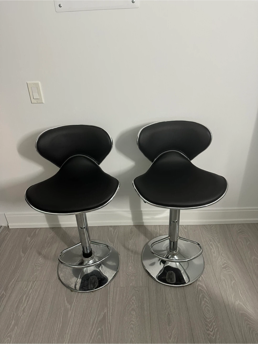 2 Black Adjustable Bar Stools - photo 2