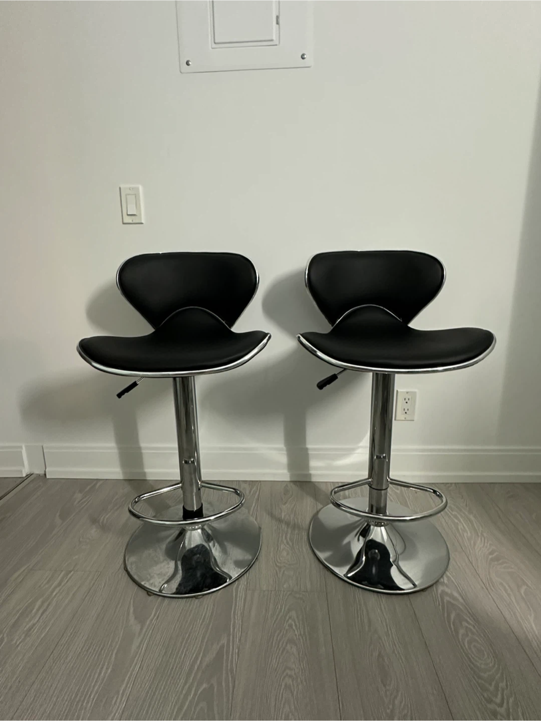 2 Black Adjustable Bar Stools