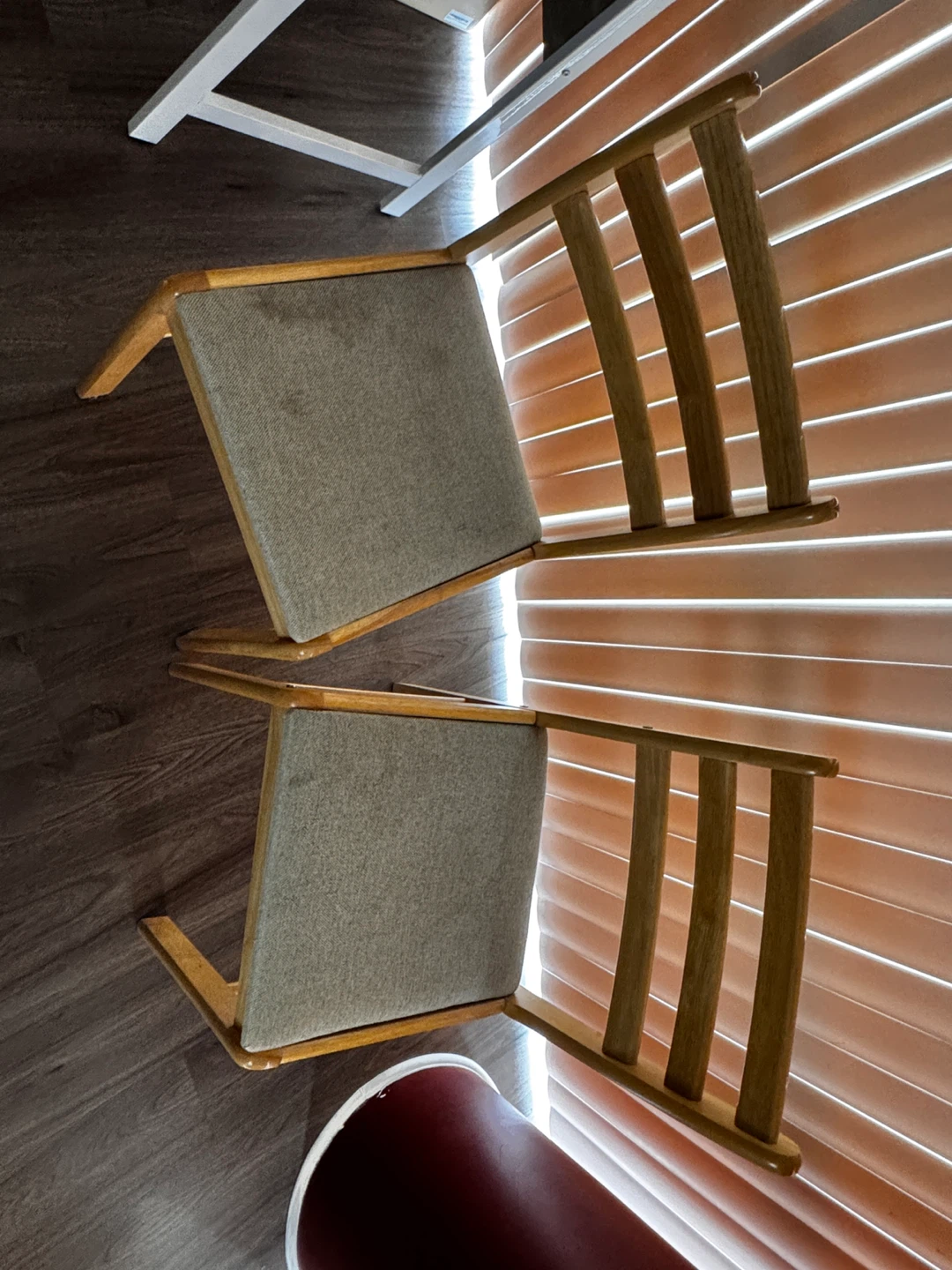 Wooden Chair with Grey Cushion