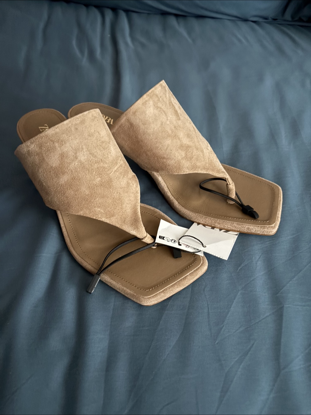 Zara Heeled Thong Sandals - Size 40