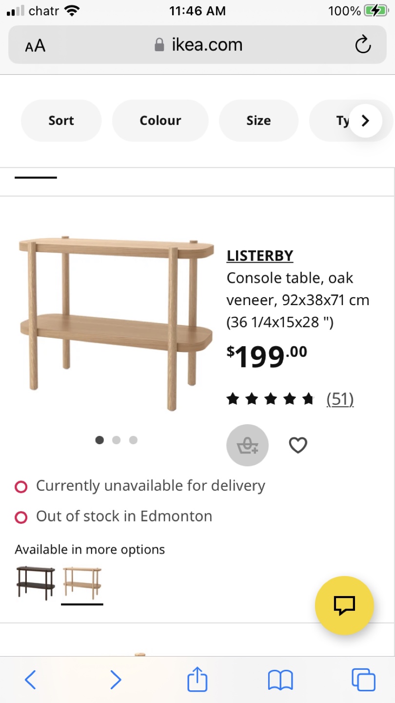 IKEA Listerby Console Table - Oak Veneer - photo 2