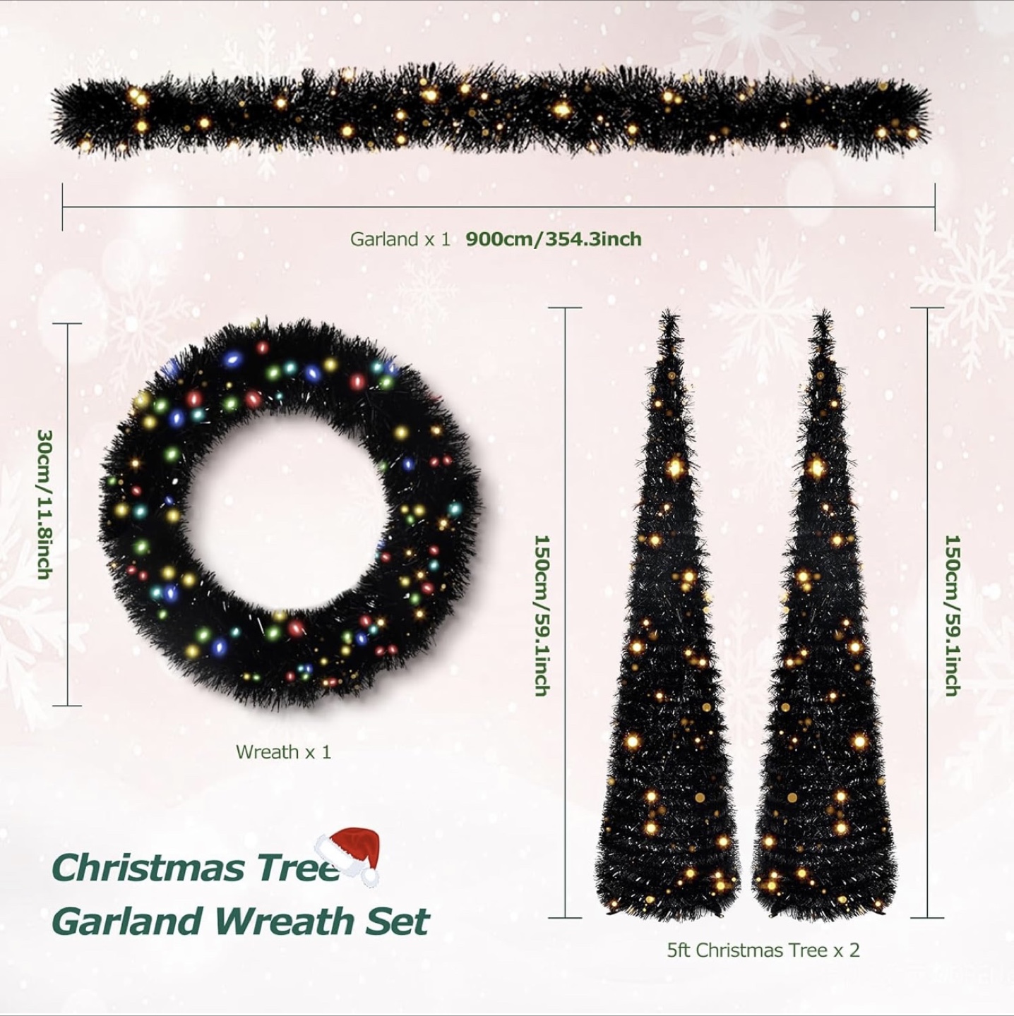 NEW Holiday Tree Garland Wreath Set - photo 3