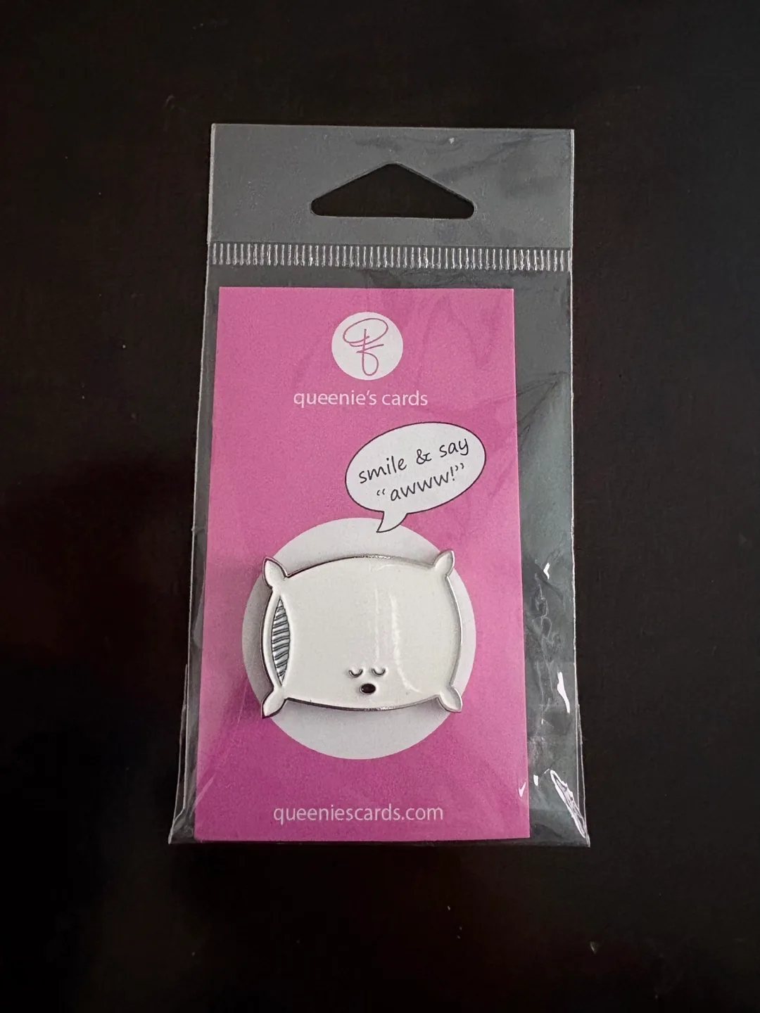 Queenie’s Cards Enamel Pin - Cute Sleeping Pillow thumbnail