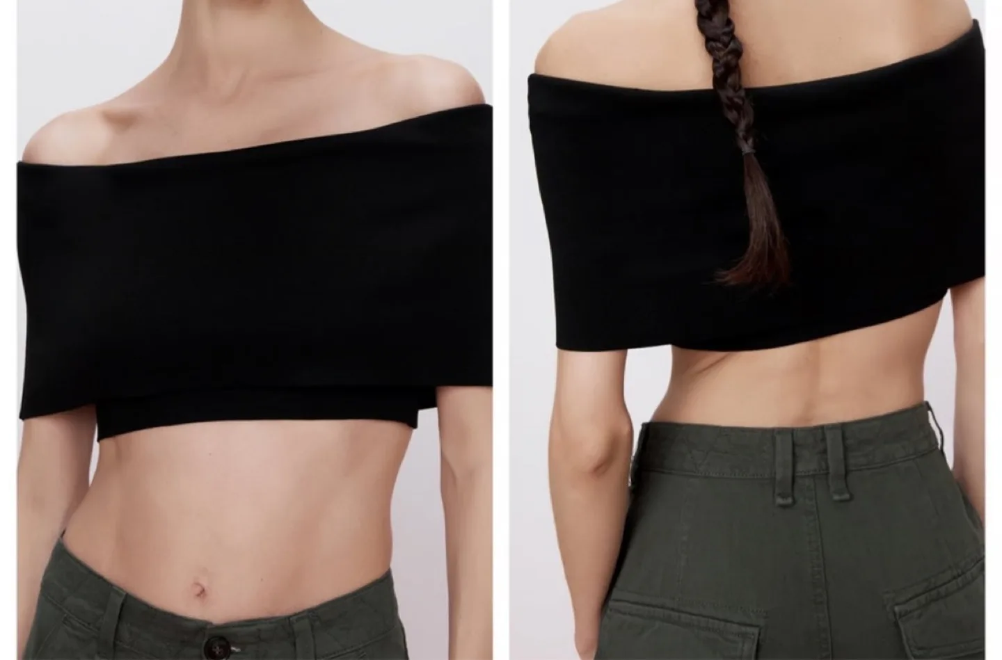 Zara Black Off-Shoulder Top - Size XS thumbnail