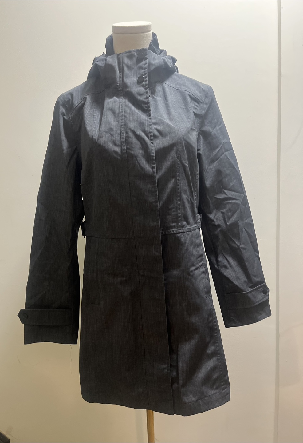 Kirkland Signature Womens Hooded Trench Coat Charcoal Size S - photo 3