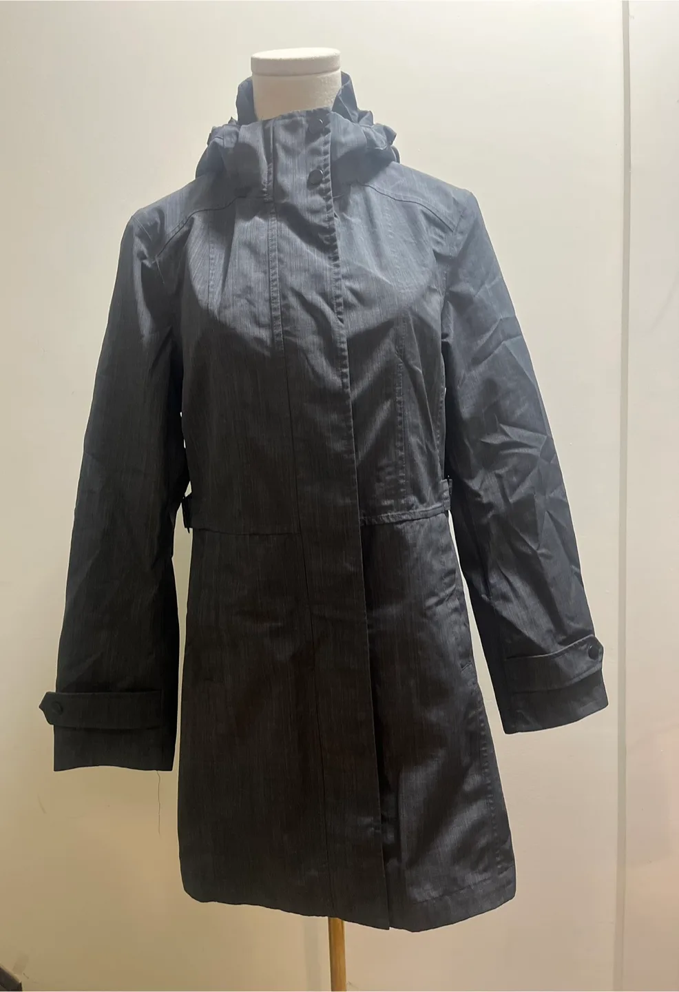 Kirkland Signature Womens Hooded Trench Coat Charcoal Size S image indicator(3)