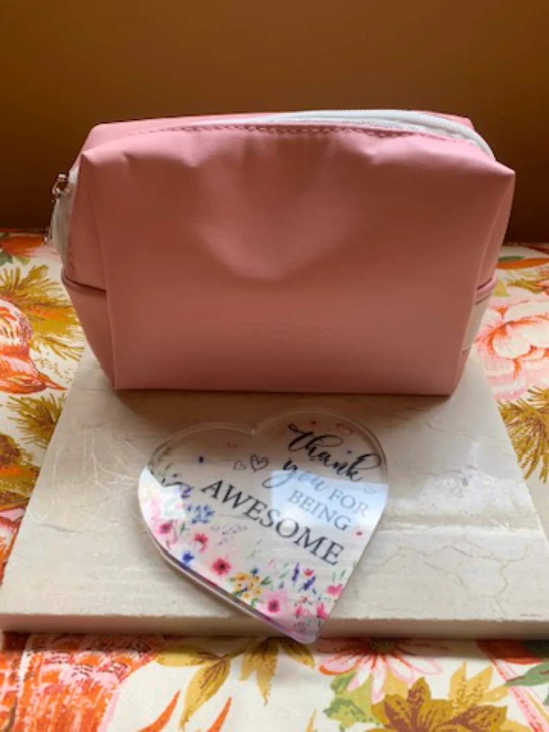 Pink Cosmetic/Toiletries Bag and inspirational Heart🥕 thumbnail