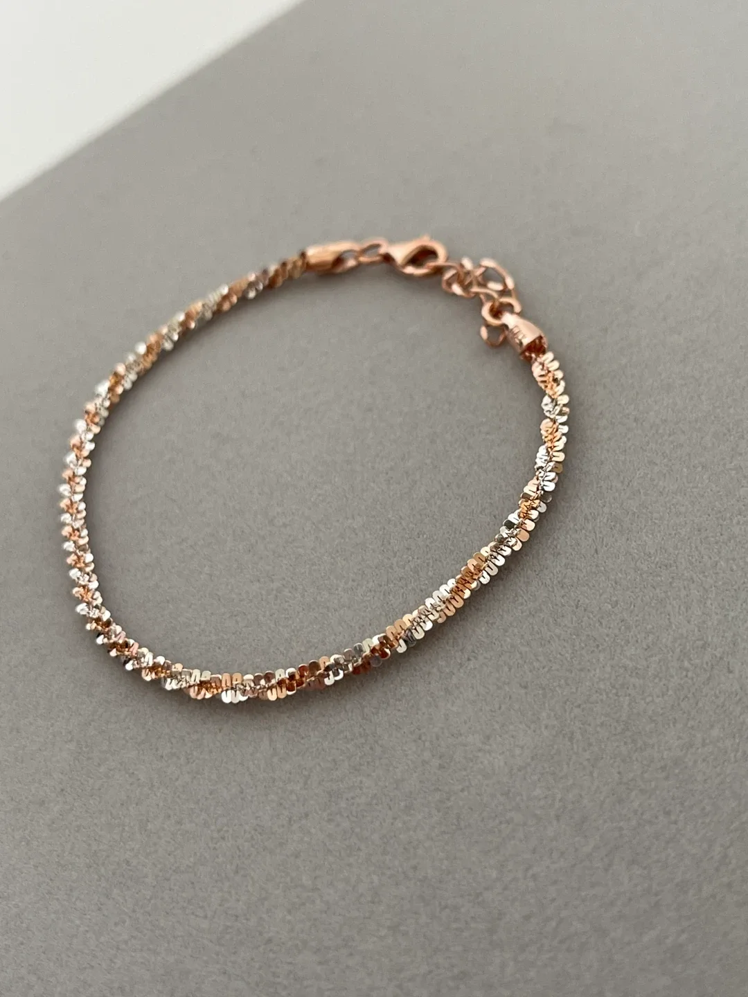 Italy 925 silver Rose Gold & Silver Bracelet image indicator(2)