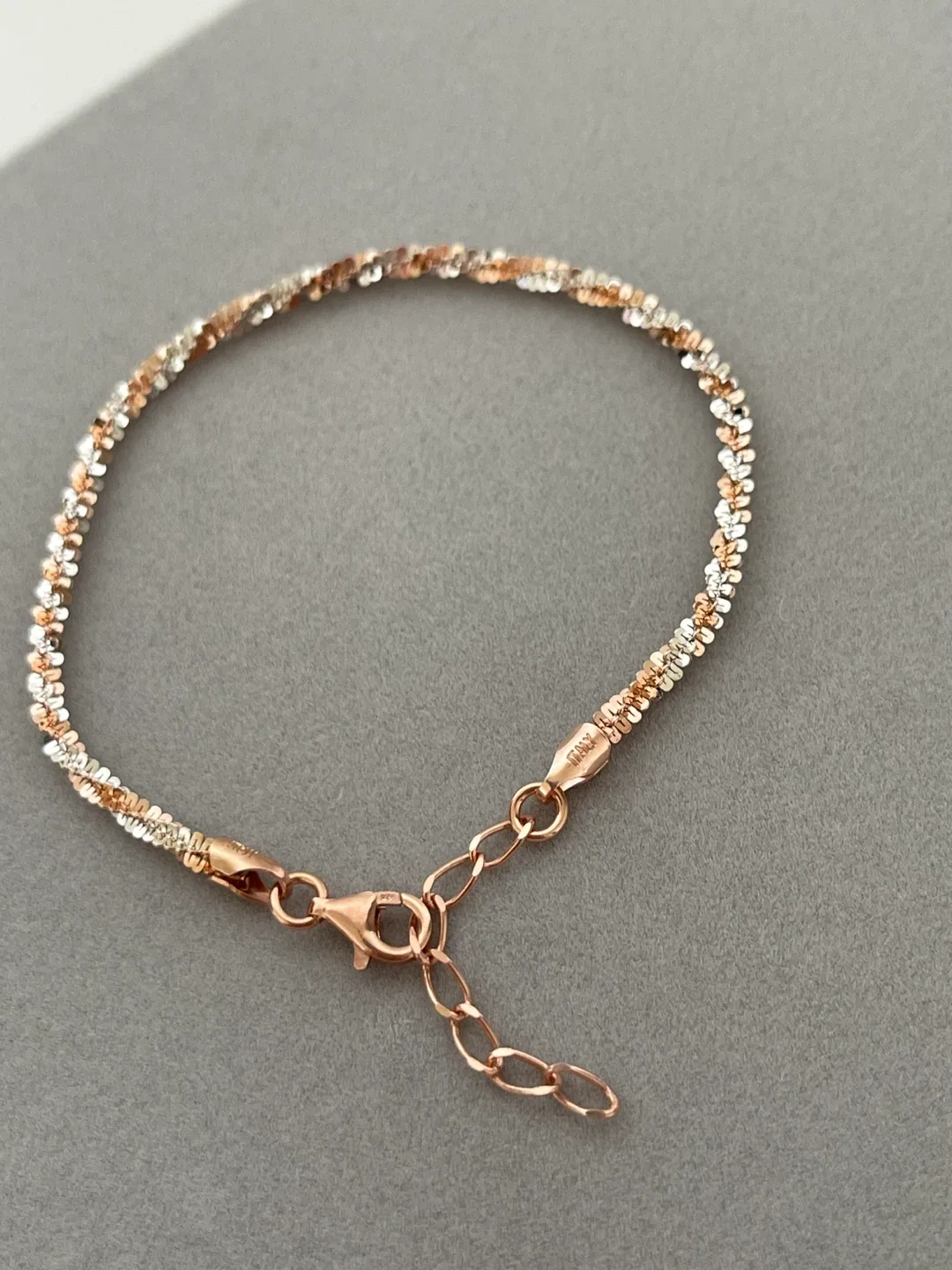 Italy 925 silver Rose Gold & Silver Bracelet image indicator(4)