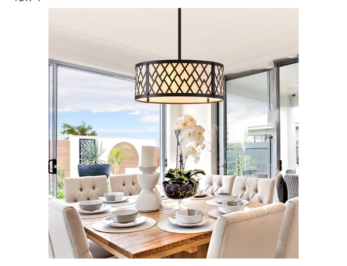 Pendant Light with Black Geometric Shade thumbnail