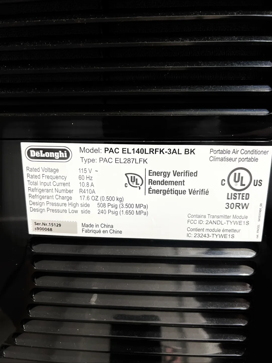 Delonghi portable air conditioner image indicator(5)