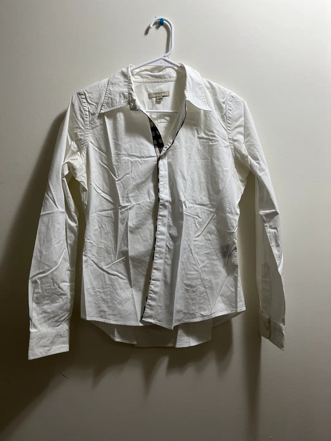 Burberry White Casual Button Down Shirt sz S image indicator(3)