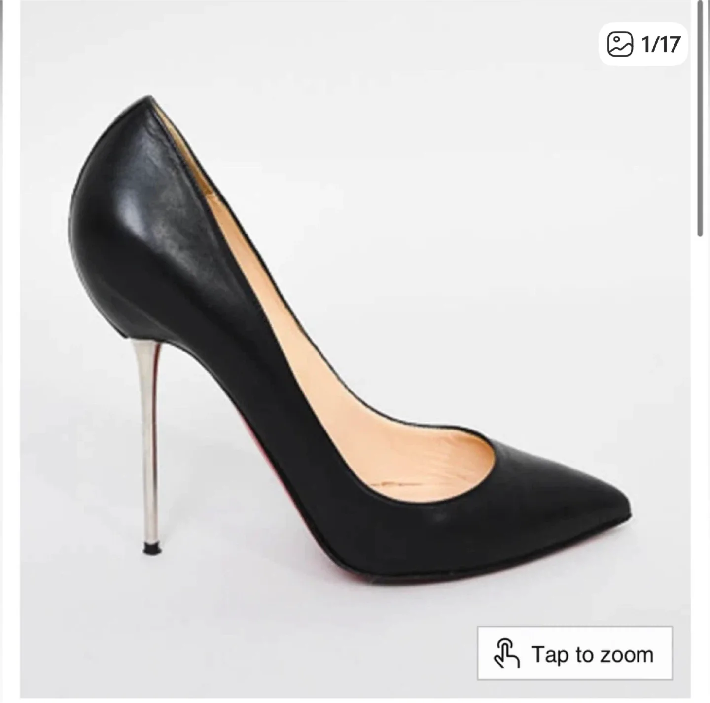 Christian louboutins leather with silver heel thumbnail