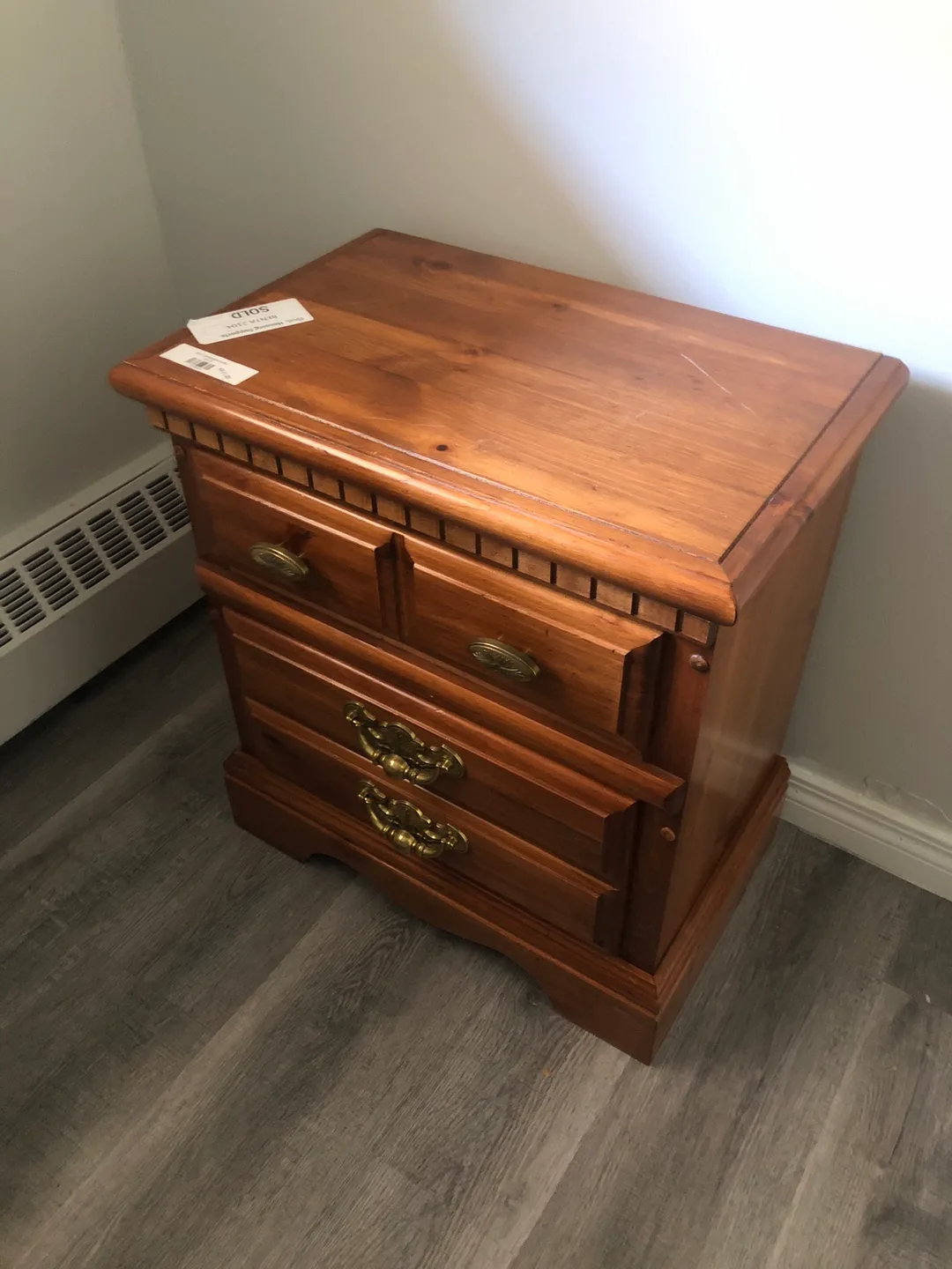 Wood 2-Drawer Nightstand