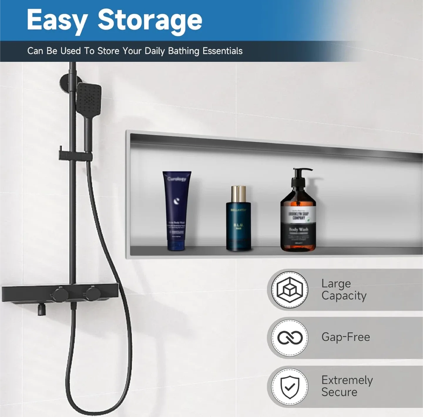 37" X 13" Shower Niche Insert Tile Ready, Wall Niche for Living thumbnail