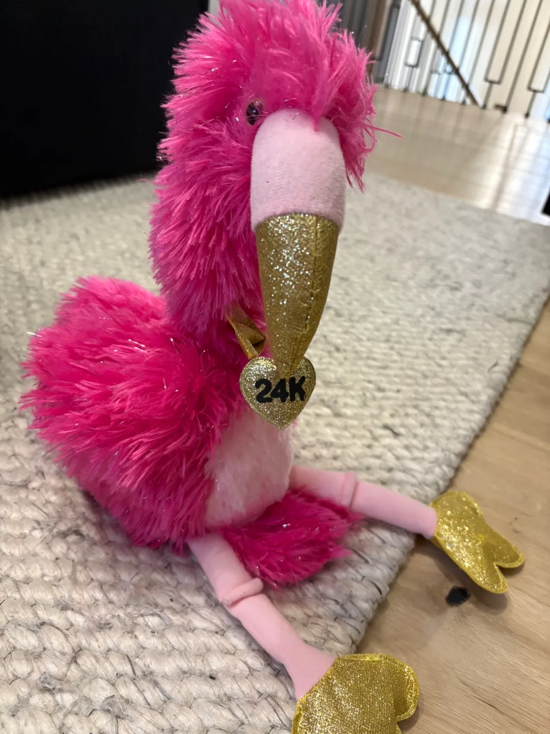 Pink Flamingo Plush Toy with 24K Heart thumbnail
