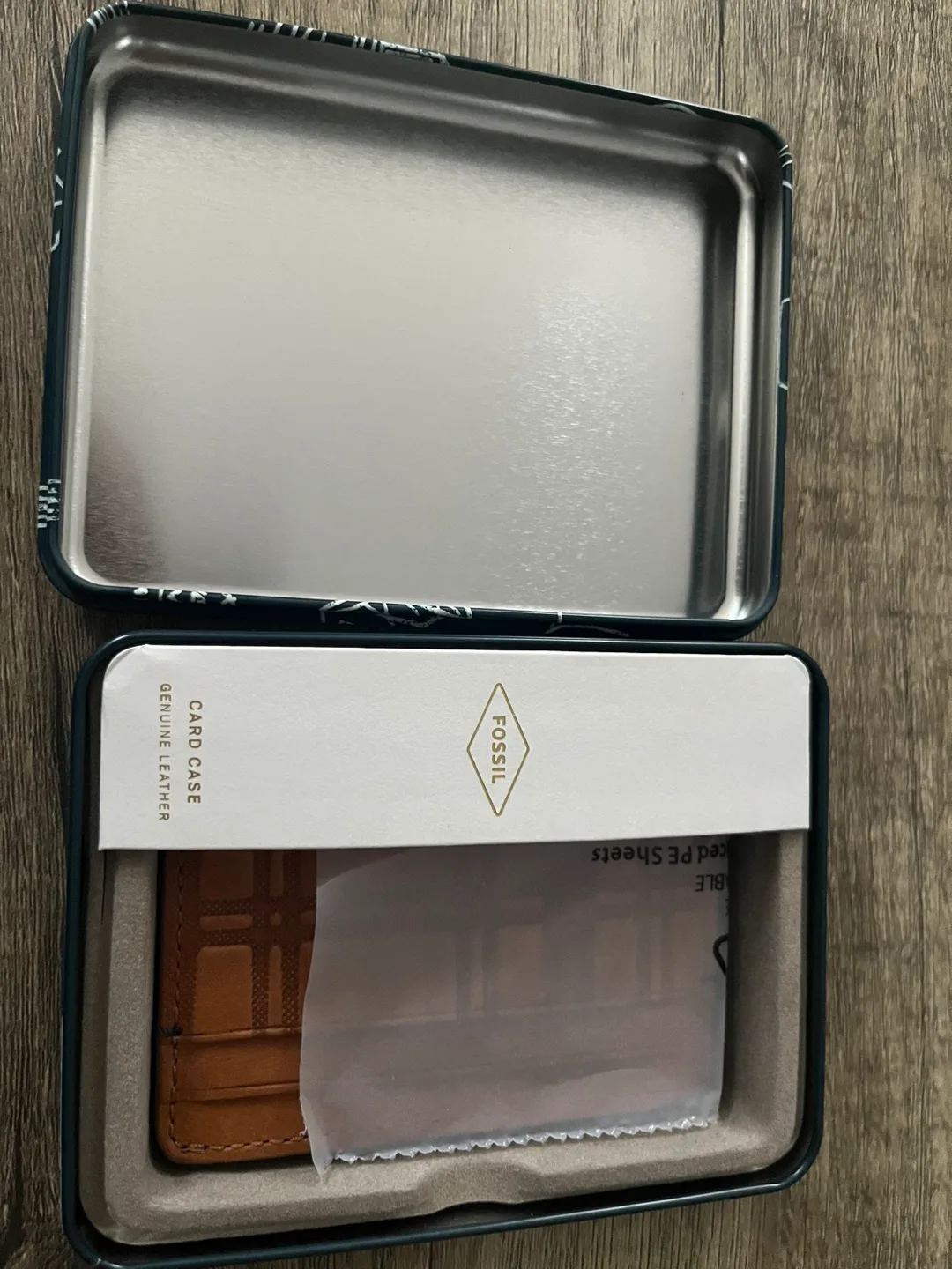 New Fossil Bronson Camel Leather Card Case image indicator(4)