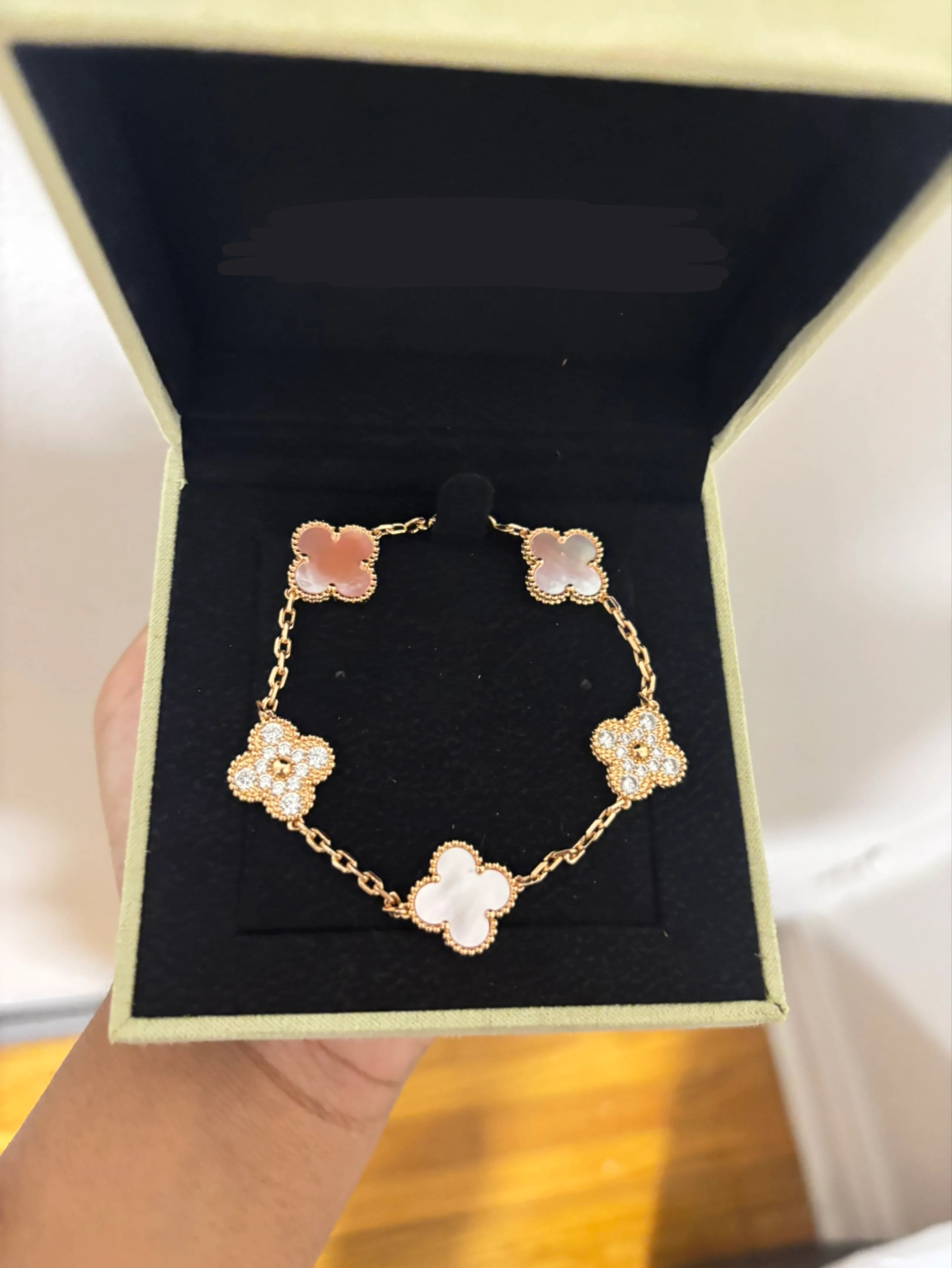 Rose gold filled clover bracelet image indicator(3)