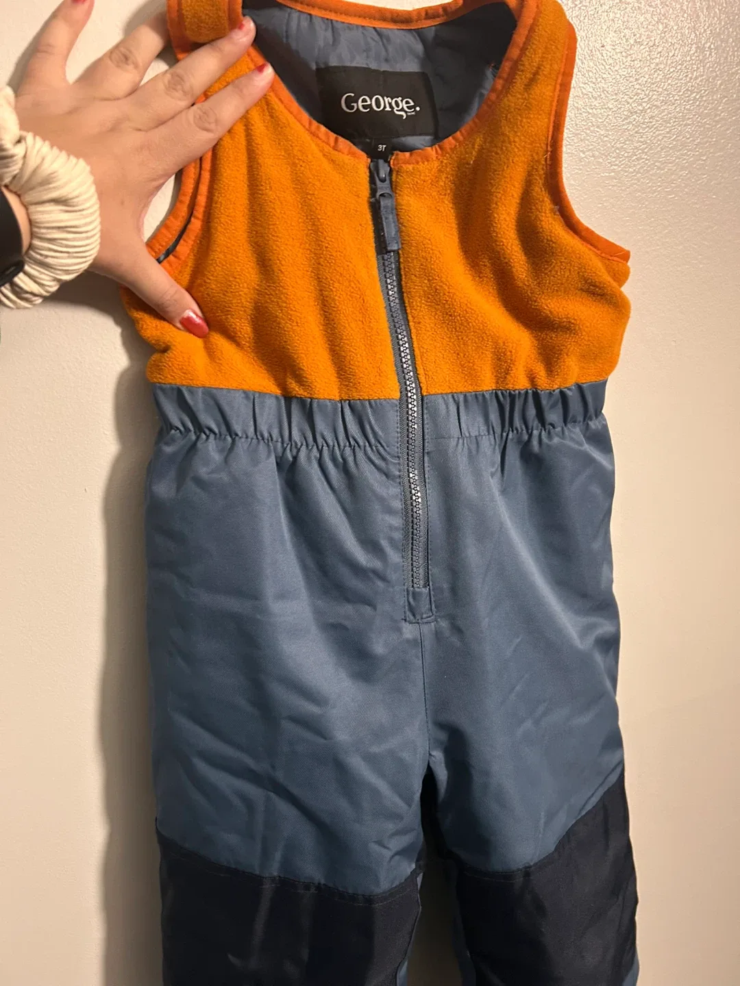 George 3T Snowsuit - Orange & Blue image indicator(4)